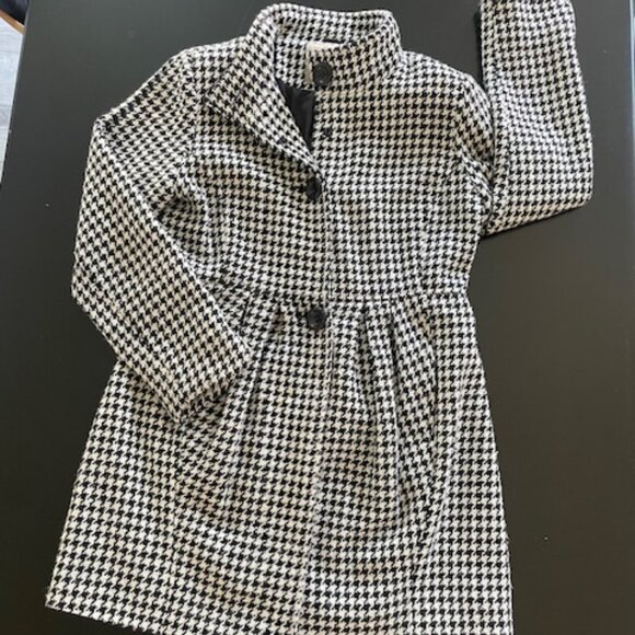 Bitten by Sarah Jessica Parker wool blend Black & White Herringbone Women's L - Picture 1 of 4
